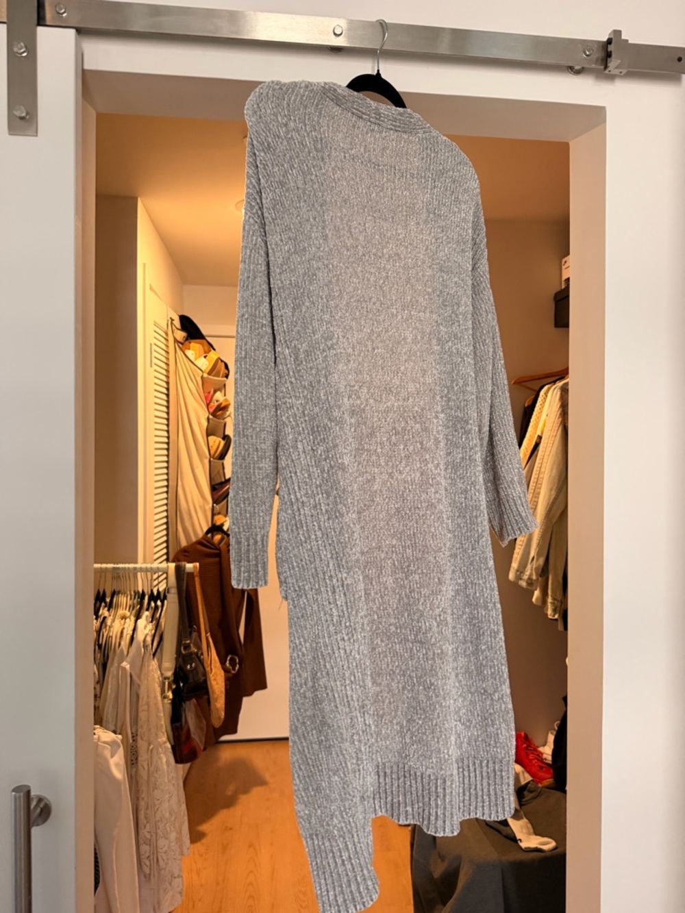 Lounge Underwear Long Ultra Comfort Chenille Cardigan - Picture 3 of 4